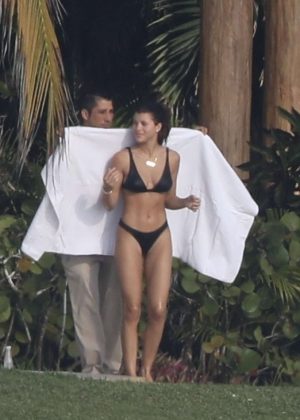 Sofia Richie in Black Bikini with Scott Disick in Puerto Vallarta
