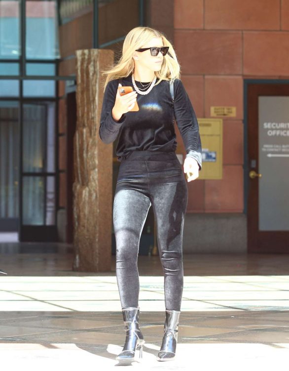 Sofia Richie in Black Velvet Ensemble - Out in Hollywood