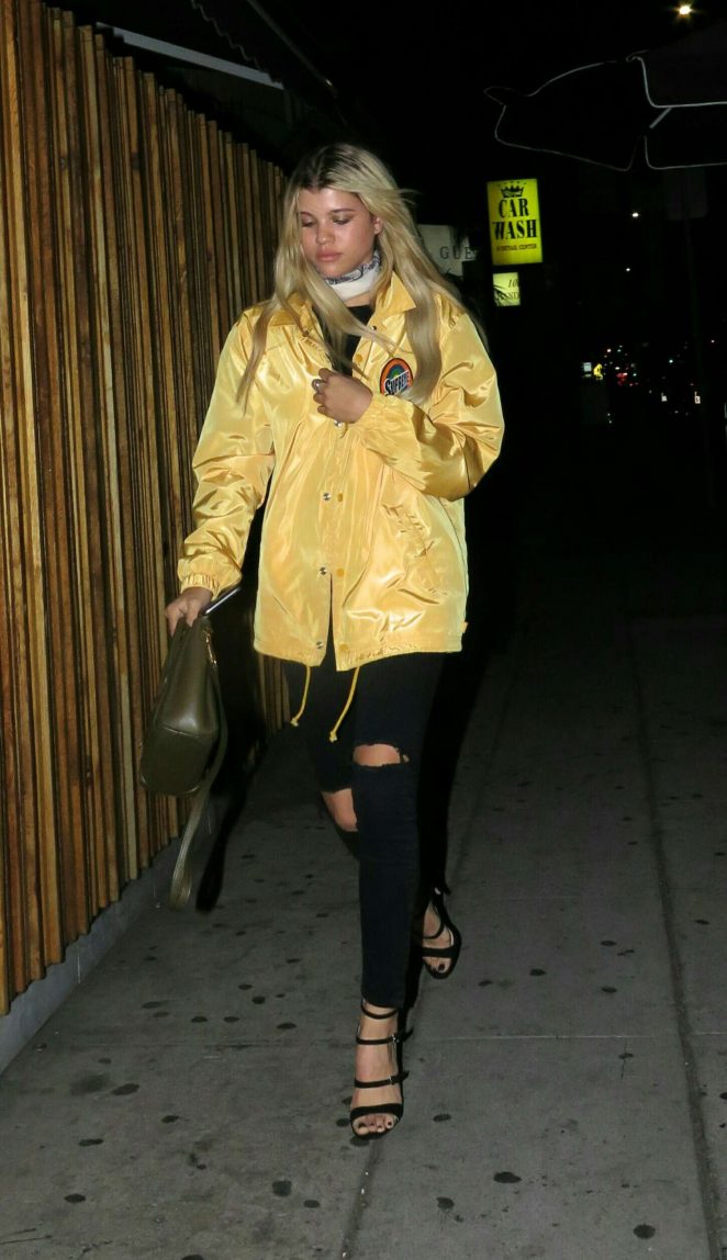 Sofia Richie in Bright Yellow Jacket at The Nice Guys in LA