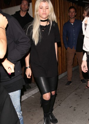 Sofia Richie in Leather at the Nice Guy in Los Angeles