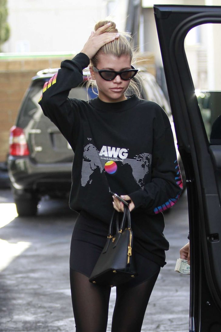 Sofia Richie in Leggings - Leaves the gym in Beverly Hills
