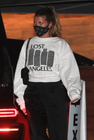 Sofia Richie - In Lost Angeles sweatshirt at Nobu in Malibu