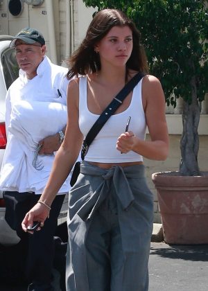 Sofia Richie in White Tank-Top - Out in Los Angeles