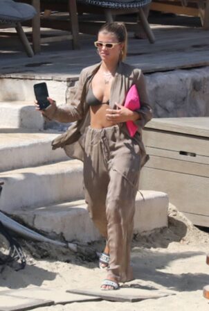 Sofia Richie - Wearing bikini top in Mykonos