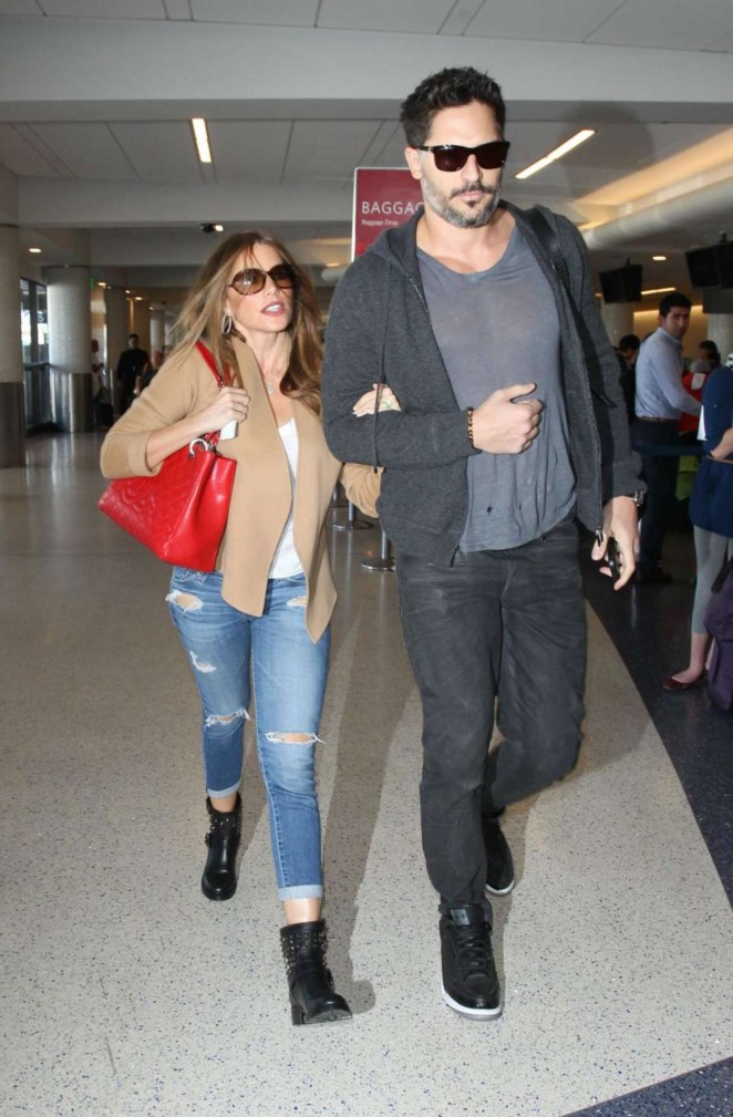 Sofia Vergara and Joe Manganiello at LAX Airport in LA