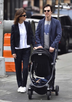 Sophie Hunter with her family out in Tribeca