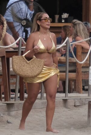 Sophie Kasaei - In a gold bikini in Ibiza at the Blue Marlin party club