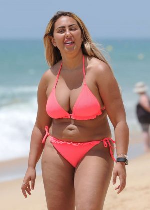 Sophie Kasaei in Bikini on the beach in Portugal