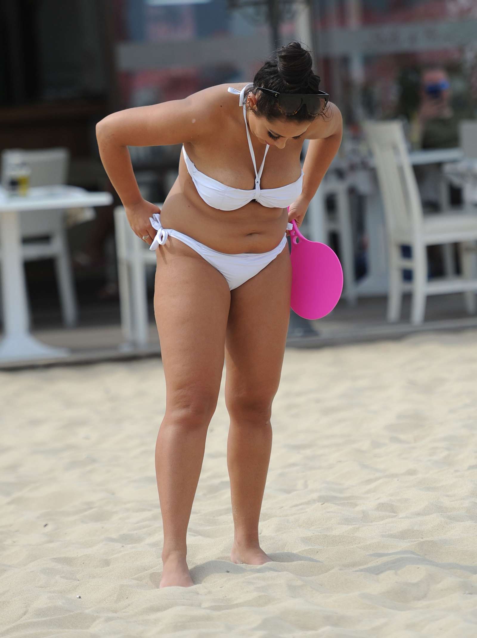 Sophie Kasaei in White Bikini in Cyprus. 