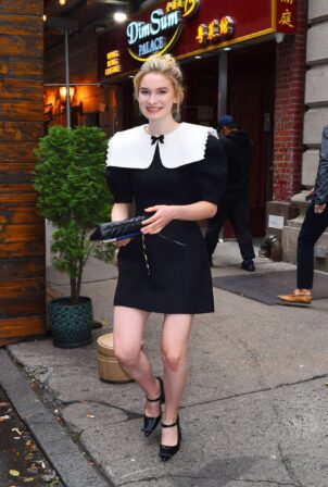 Sophie Kauer - Steps out in a monochrome ensemble in New York