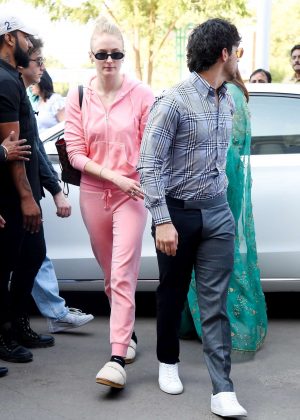 Sophie Turner and Joe Jonas - Arrives at Jodhpur Airport in India