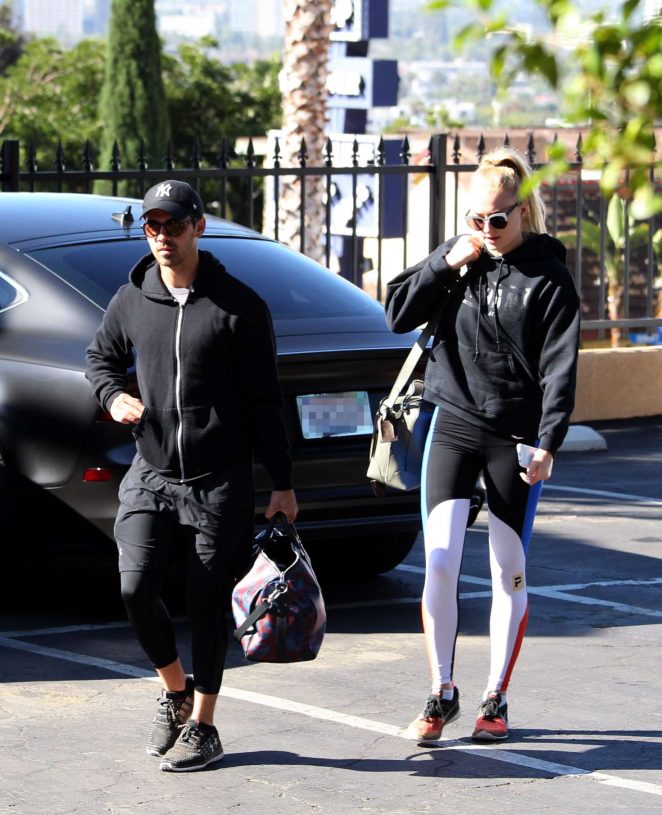Sophie Turner and Joe Jonas Arriving for a morning workout in West Hollywood