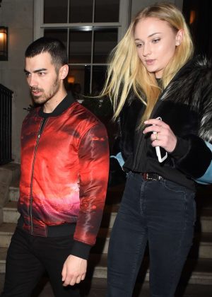 Sophie Turner and Joe Jonas at 34 restaurant in London