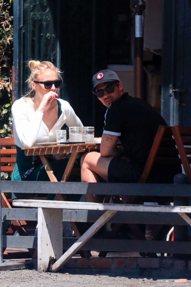 Sophie Turner and Joe Jonas at Alfred's coffee in West Hollywood