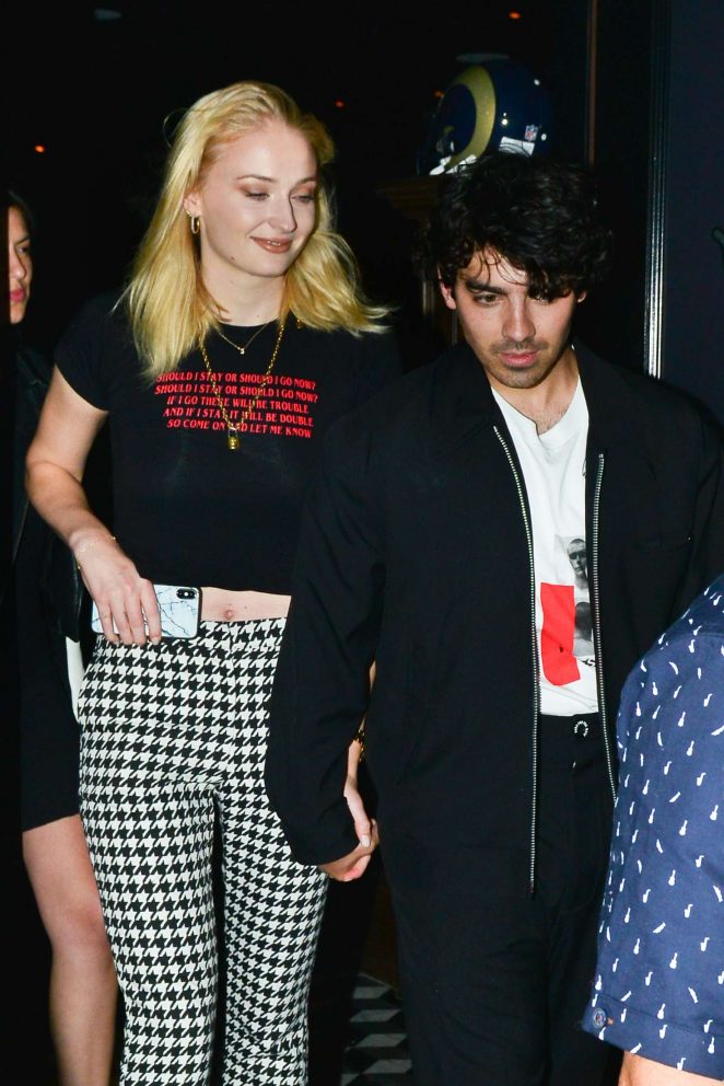 Sophie Turner and Joe Jonas -  Leaving Craig's Restaurant in West Hollywood