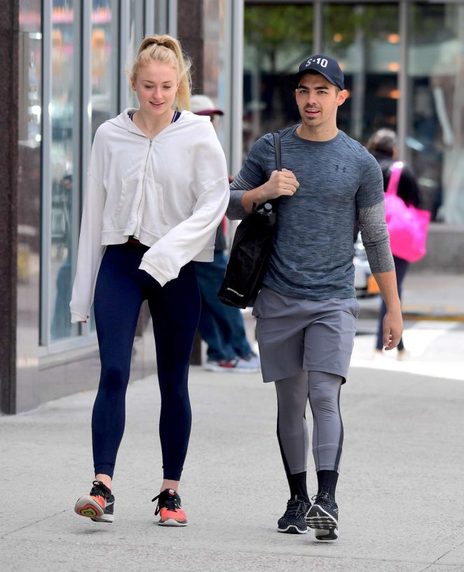 Sophie Turner and Joe Jonas Leaving the gym in Soho