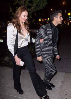 Sophie Turner and Joe Jonas - Leaving their engagement dinner in NY