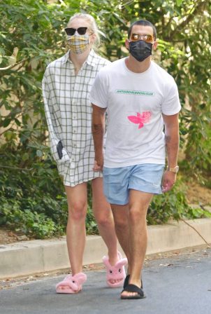 Sophie Turner and Joe Jonas - Out for a stroll in Encino