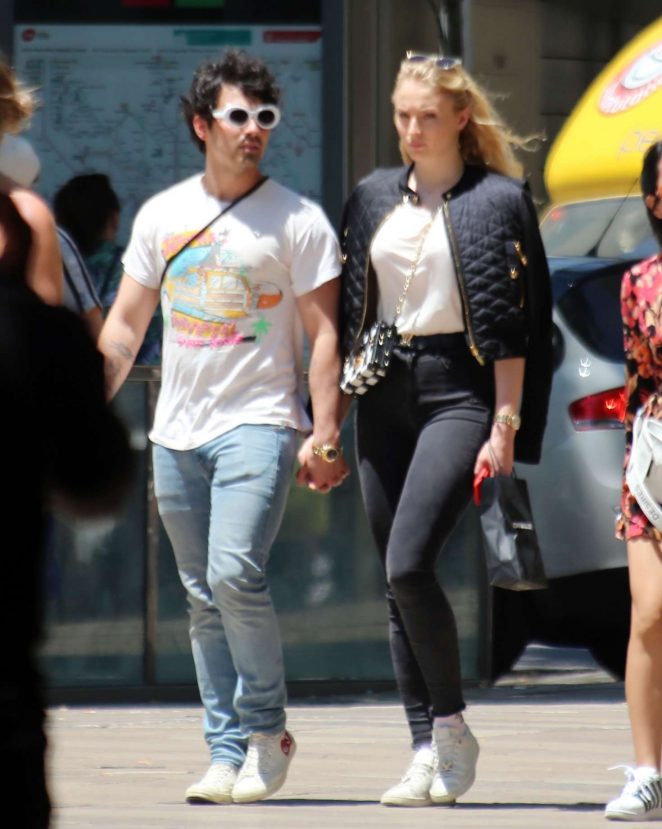 Sophie Turner and Joe Jonas - Out for some lunch in Barcelona