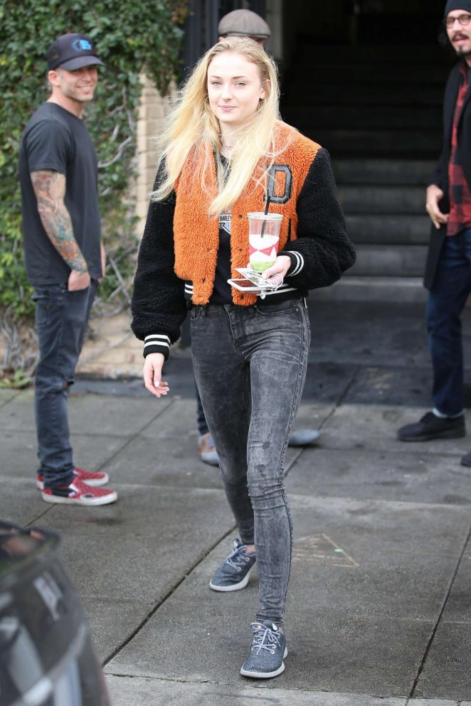 Sophie Turner at Alfred's For a Beverage in West Hollywood