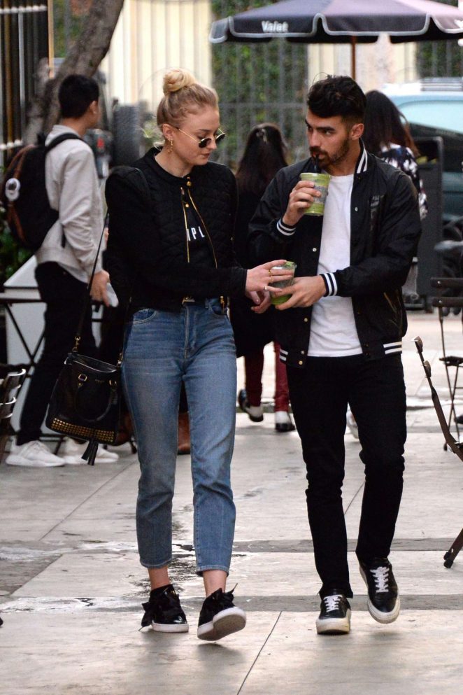 Sophie Turner in Jeans out With Joe Jonas in Beverly Hills