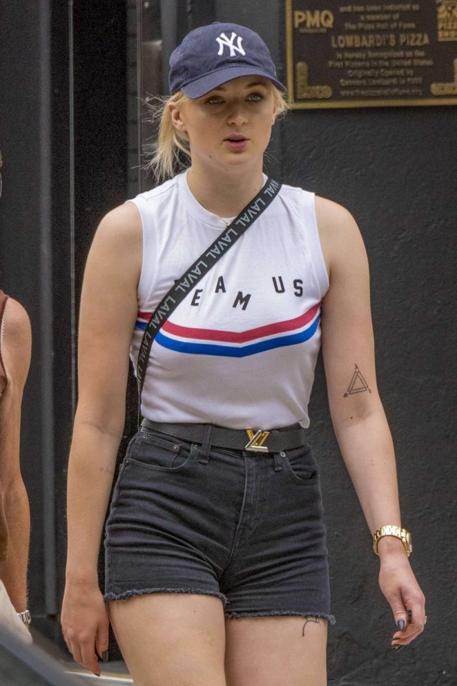 Sophie Turner in Shorts - Out in NYC