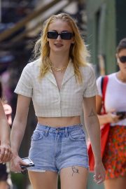Sophie Turner - In shorts out with a friend in NYC