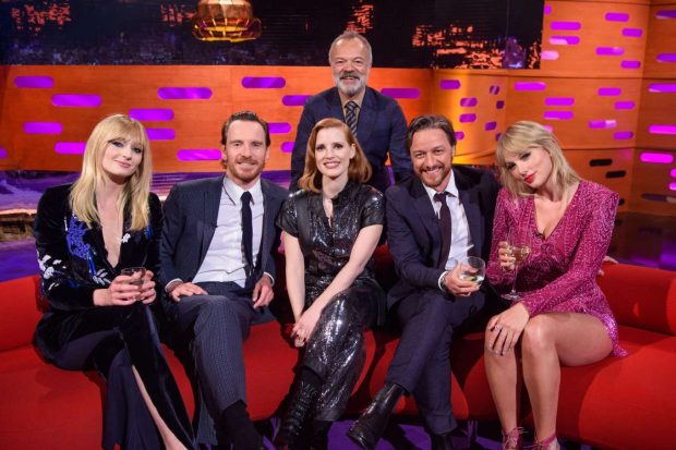 Sophie Turner, Jessica Chastain and Taylor Swift - On Graham Norton Show in London