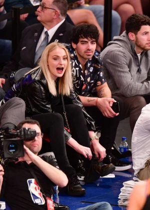 Sophie Turner, Joe and Nick Jonas - Phoenix Suns v New York Knicks Game in New York City