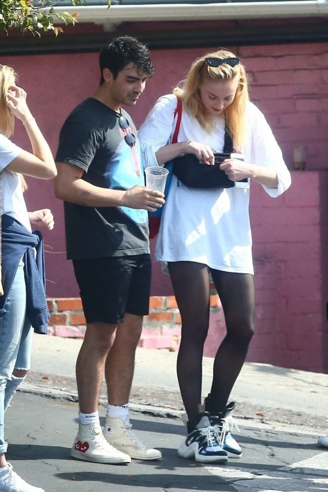 Sophie Turner - Leaves the gym with friends in Hollywood