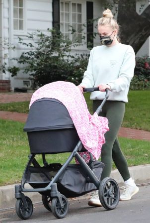 Sophie Turner - With her baby Willa out for a walk in Los Angeles