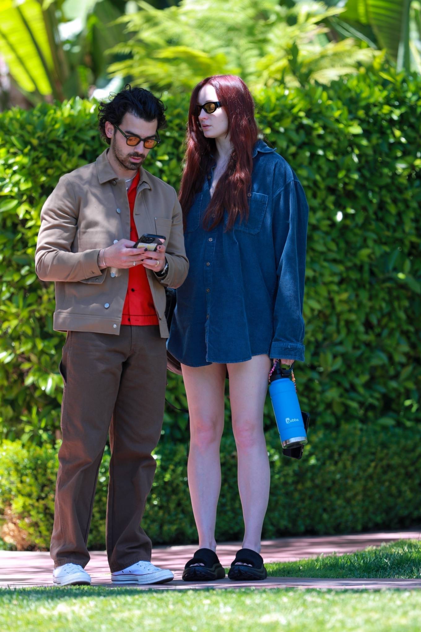 Sophie Turner - With Joe Jonas waiting for their Limo in Beverly Hills