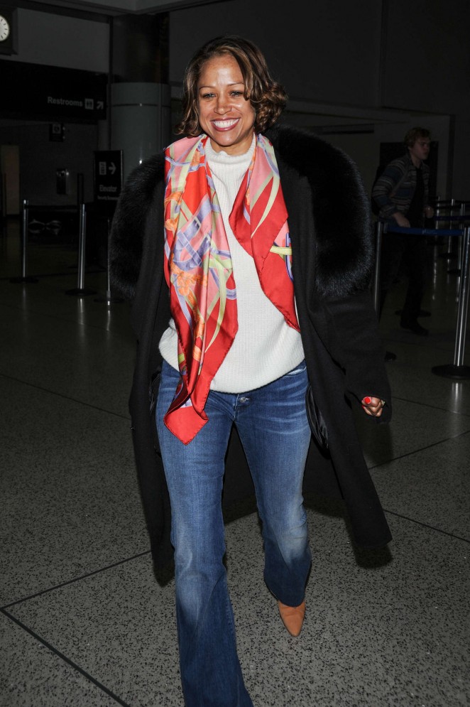 Stacey Dash in Jeans at LAX Airport in Los Angeles