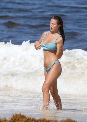 Stefanie Knight in Bikini on the beach in Tulum