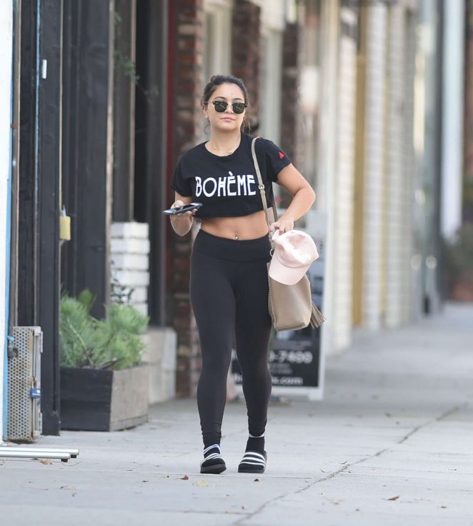 Stella Hudgens in Tights at a Pilates Workout in Los Angeles