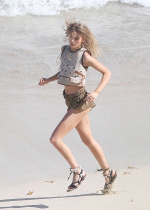 Stella Maxwell at a photoshoot in St Barts
