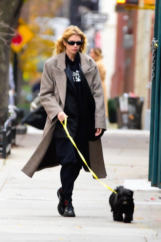 Stella Maxwell - With Irina Shayk's dog out in the West Village