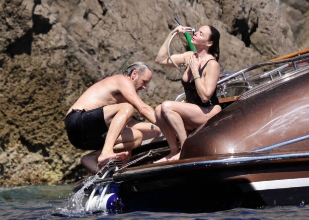 Stella Mccartney - Sunbathing on her boat on holiday in Capri