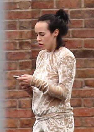 Stephanie Davis - Leaving Her Home in Liverpool