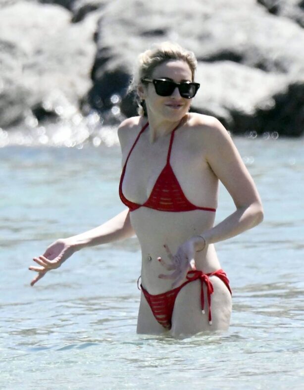 Stephanie Pratt - Seen in a red bikini in Mykonos