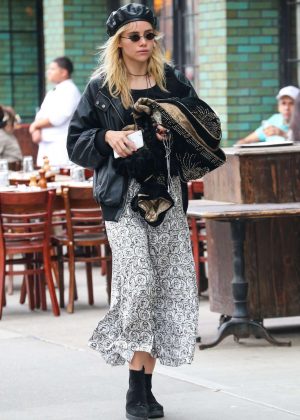 Suki Waterhouse in Long Skirt out in New York