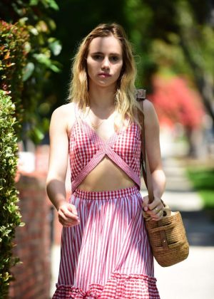 Suki Waterhouse in Pink outfit out in West Hollywood