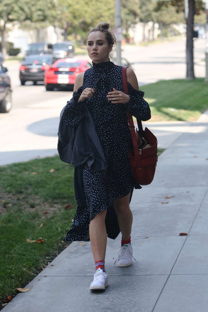Suki Waterhouse in Summer Dress out in Los Angeles