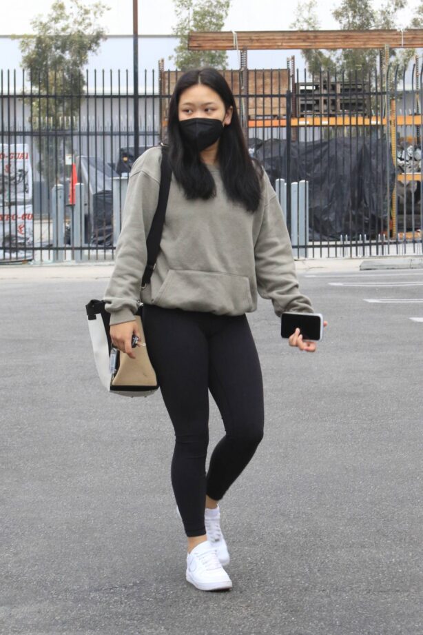 Sunisa Lee - Seen arriving and leaving practice at the DWTS studio in Los Angeles