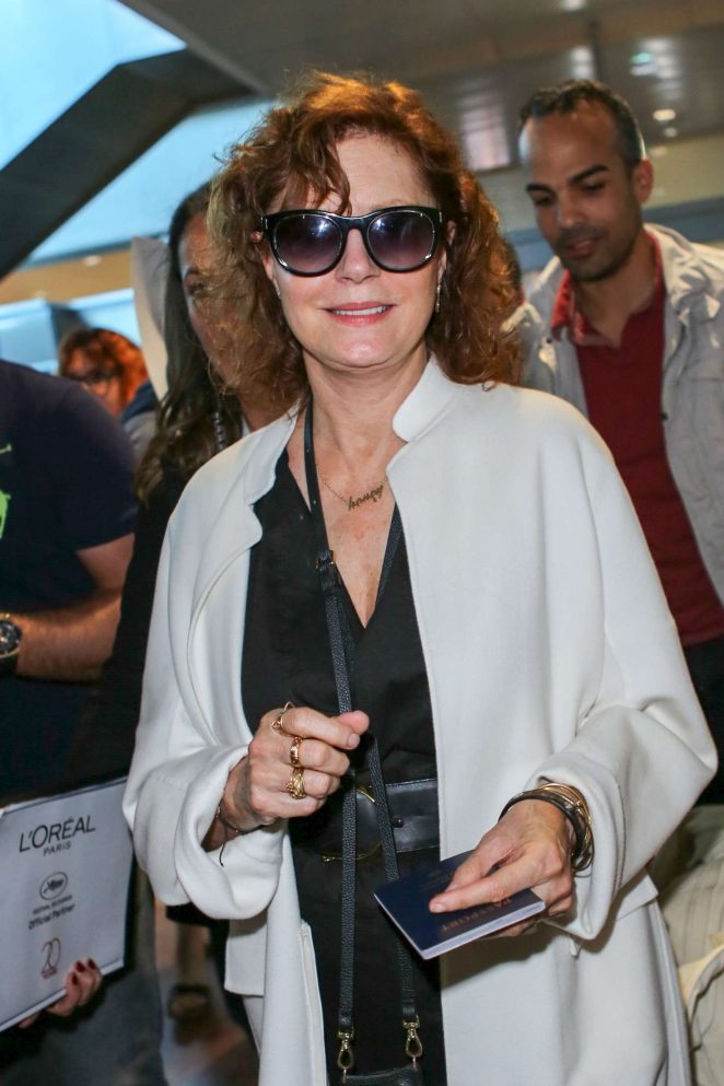 Susan Sarandon Arriving at Airport in Nice