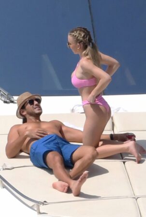 Sydney Sweeney - In a bikini with her boyfriend Jonathan Davino in Capri