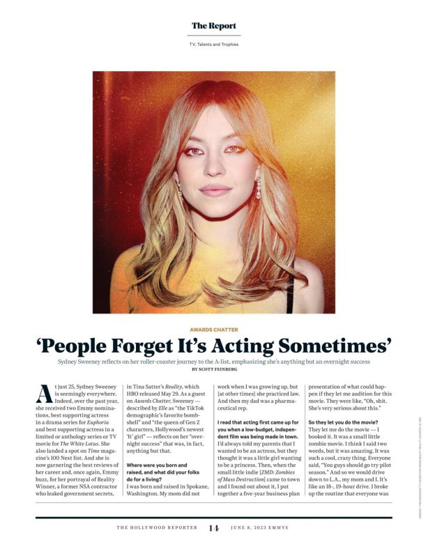 Sydney Sweeney - The Hollywood Reporter - Awards Special (June 2023)