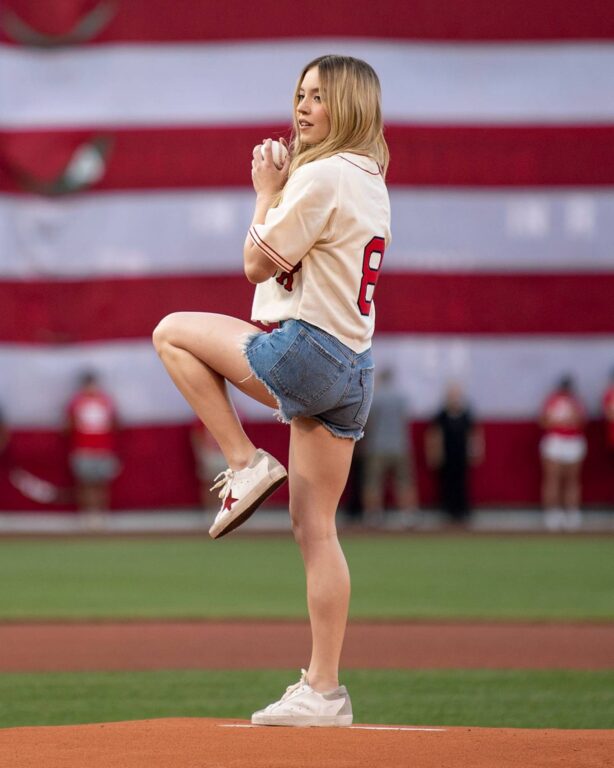Sydney Sweeney - Throws out the first pitch at Blue Jays vs. Red Sox in Boston