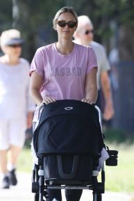 Sylvia Jeffreys with her new born - Going for a walking in Double Bay
