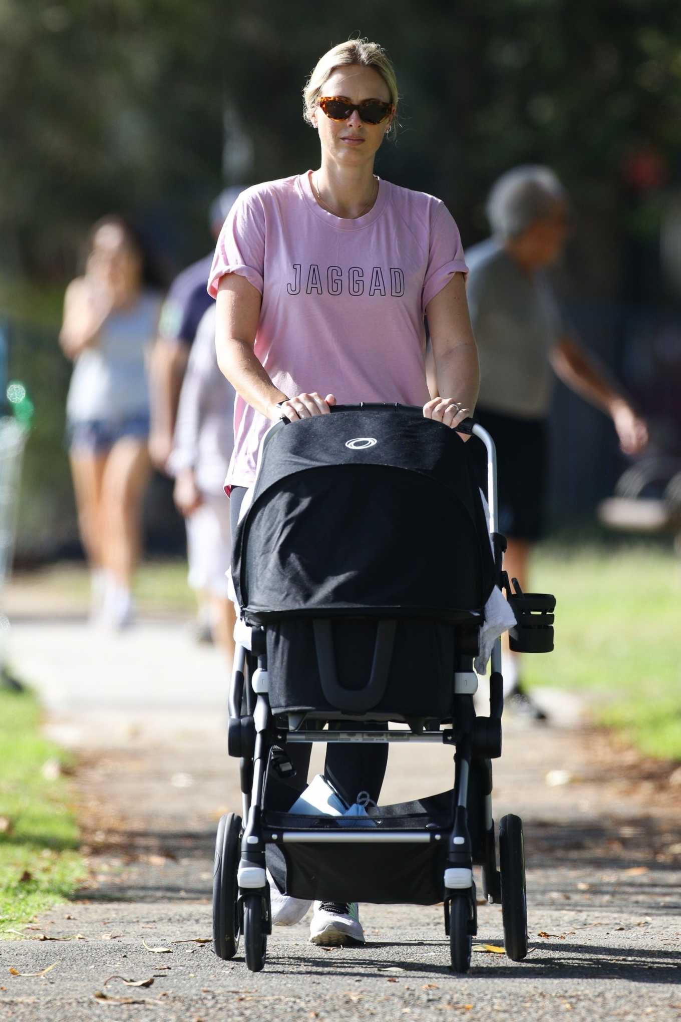 Sylvia Jeffreys with her new born â€“ Going for a walking in Double Bay